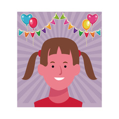 Girl smiling face cartoon