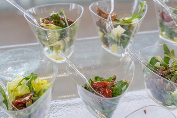 Festive table with a variety of snacks.