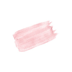 Rose gold brush stroke hand drawn. Watercolor patch vector in pink gold color isolated on white background.
