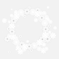 Spring Banner with White Flowers