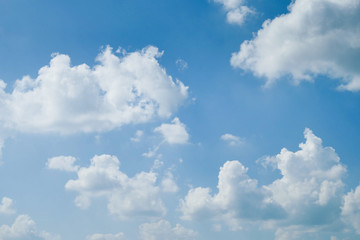 Fototapeta na wymiar fluffy white cloud on clear blue sky
