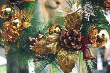 christmas wreath hanging on front door
