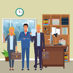 business people avatar cartoon characters in the office