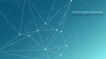 Dot and lines connected abstract vector tech background dots