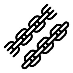 Metal chain icon. Outline metal chain vector icon for web design isolated on white background