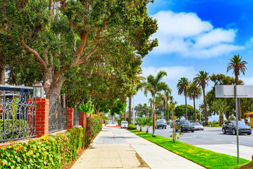 City views, Santa Monica streets - a suburb of Los Angeles. California.USA.