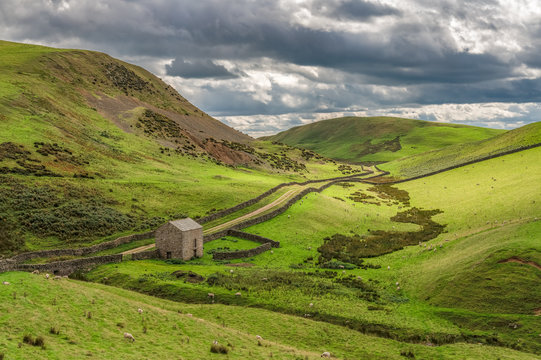 North Pennines landscape on the way between Dufton and High Cup Nick in Cumbria, England, UK