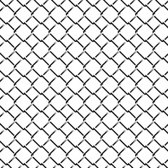 Fence Grid Monochrome Seamless Pattern