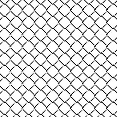 Fototapeta premium Fence Grid Monochrome Seamless Pattern