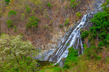 Tao Dam waterfall, the beautiful waterfall in deep forest at Klong Wang Chao national park ,Kamphaeng Phet, Thailand