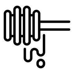 Honey wood spoon icon. Outline honey wood spoon vector icon for web design isolated on white background