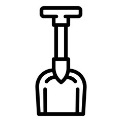 Camp shovel icon. Outline camp shovel vector icon for web design isolated on white background