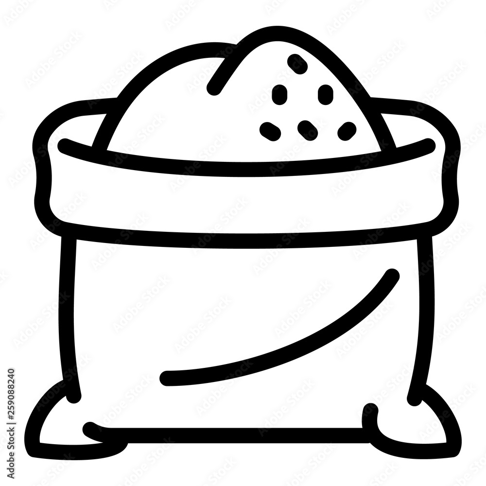 Poster flour sack icon. outline flour sack vector icon for web design isolated on white background