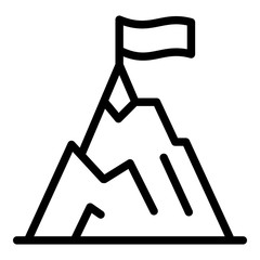 Climbing mountain icon. Outline climbing mountain vector icon for web design isolated on white background