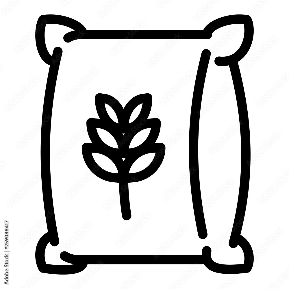 Poster wheat sack icon. outline wheat sack vector icon for web design isolated on white background