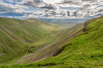 North Pennine landscape at the High Cup Nick in Cumbria, England, UK