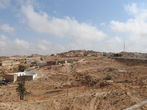 The Berber village of Tamezret Gabes province in the hot desert of North Africa in Tunisia