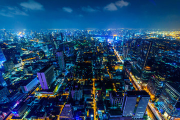 Obraz premium High view of the city in night time