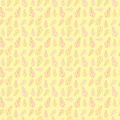 floral seamless pattern. Hand-drawn gel pen vector illustration. 