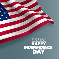 United states of America happy independence day greeting card, banner vector illustration