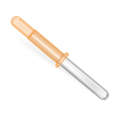 Medical pipette icon. Realistic illustration of medical pipette vector icon for web design isolated on white background
