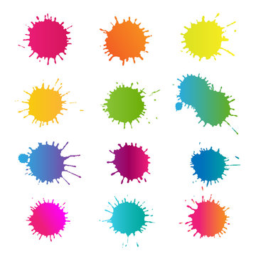 Colorful Stain Set Isolated