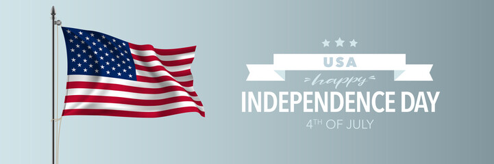 United states of America happy independence day greeting card, banner vector illustration