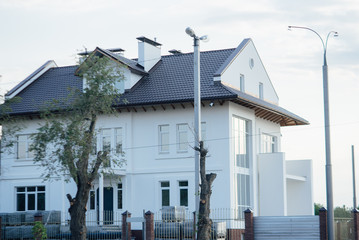 Large two-storey white country house