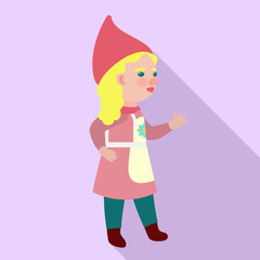 Woman dwarf icon. Flat illustration of woman dwarf vector icon for web design