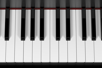 Naklejka premium Piano keyboard. 3d rendering illustration