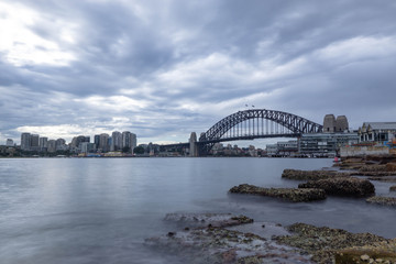 sydney harbour bridge at evening 
