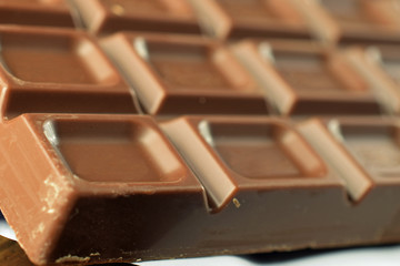 Close up of opened chocolate bar