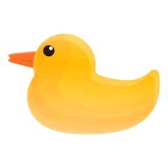 Yellow duck toy icon. Cartoon of yellow duck toy vector icon for web design isolated on white background