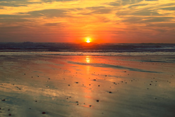 Fototapeta na wymiar Tropical sunset on the beach