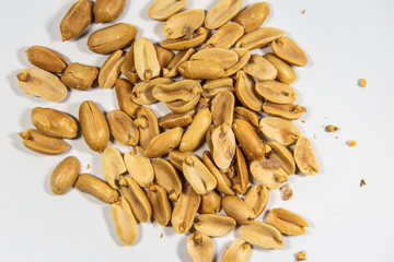 Nuts in white plate.