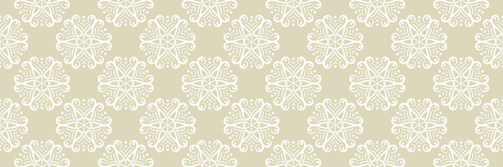 Floral seamless pattern. White on olive green background