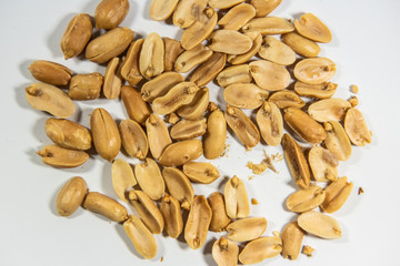 Nuts in white plate.