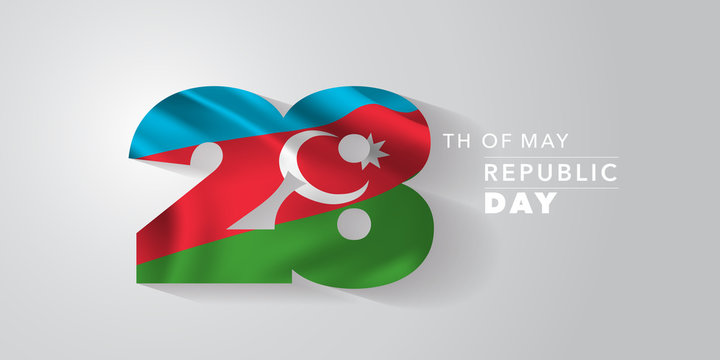 Azerbaijan happy republic day greeting card, banner, vector illustration - Powered by Adobe