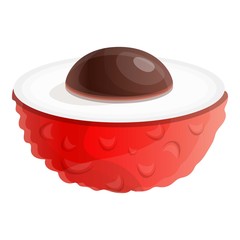 Diet lychees icon. Cartoon of diet lychees vector icon for web design isolated on white background