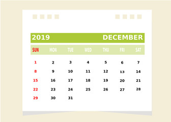 Calendar Month december