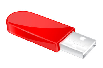 USB flash drive. Red memory stick