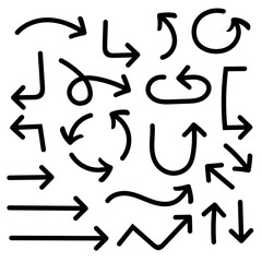 Black flat arrows. Hand drawn elements