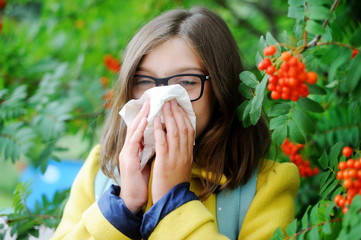 Kid girl with handkerchief