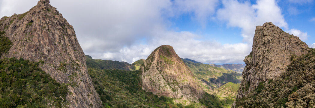Panoramic landscape view at la Gomera, Canary Islands, Spain © jefwod