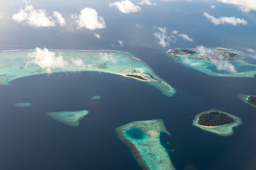 Fototapeta na wymiar Above views for Luxury Resort in Maldives