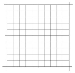 Measured grid. Graph plotting grid. Corner ruler with measurement isolated on the white background. Vector graph paper template background.