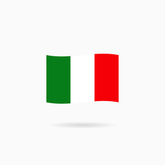 Italy flag waving form on gray background. Vector illustration.