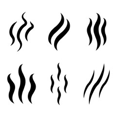 Smoke steam silhouette icon illustration isolated on white background