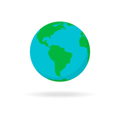 Flat planet Earth icon. Vector illustration for web banner, web and mobile, infographics.