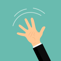 Vector illustration Goodbye, moving hand